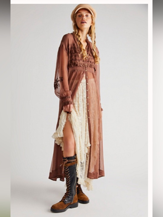 Free People Dresses & Skirts - NWT free people Amila Lace Maxi dress -rust size small